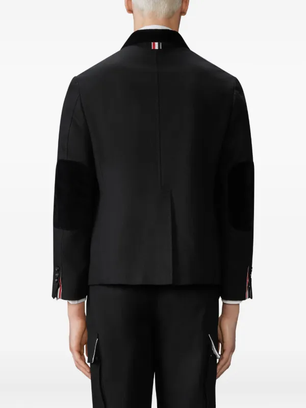 Thom Browne velvet-collared patch-pocket Jacket Black FARFETCH IN