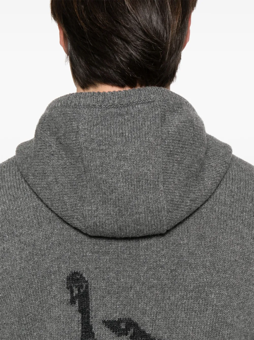 Thom Browne Intarsia hoodie met rits Grijs