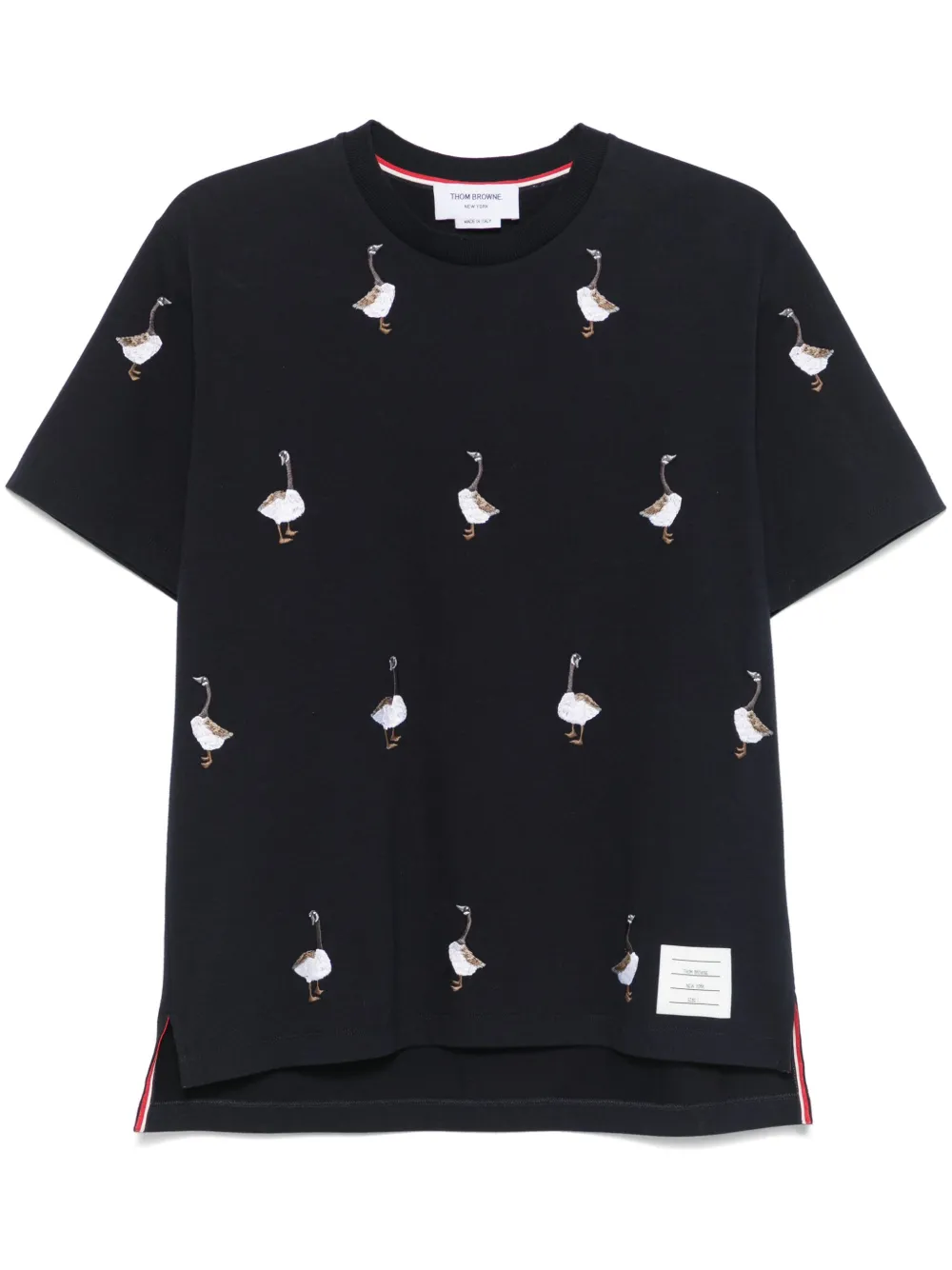 Thom Browne T-shirt met geborduurd patroon Blauw