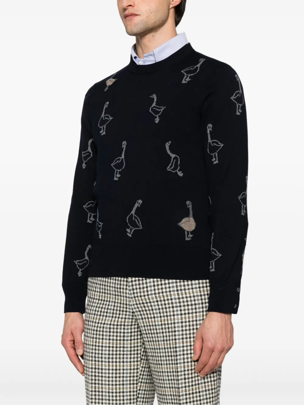 Thom Browne Trui met intarsia patroon Blauw