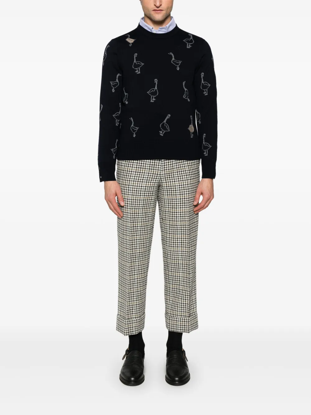 Thom Browne Trui met intarsia patroon - Blauw