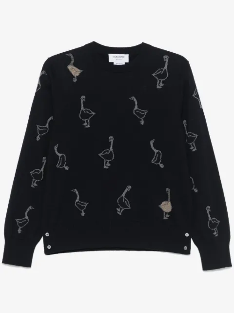 Thom Browne pattern-intarsia virgin wool sweater