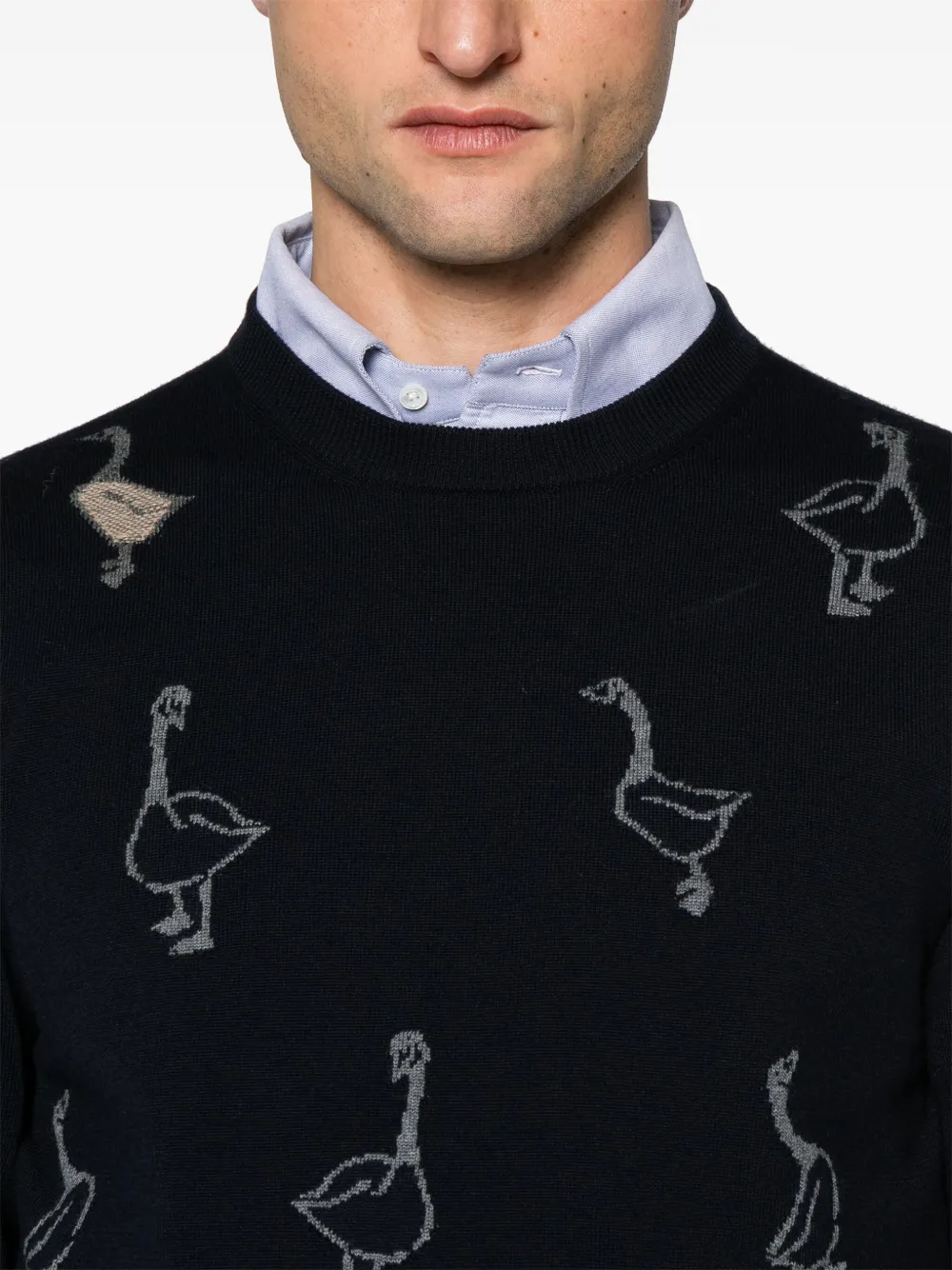 Thom Browne Trui met intarsia patroon Blauw