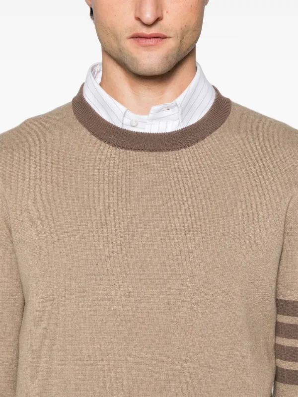 【送料&関税込】Thom Browne 4-bar Striped Sweater Thom Browne 4-Bar Stripe Sweater | Brown | FARFETCH JO