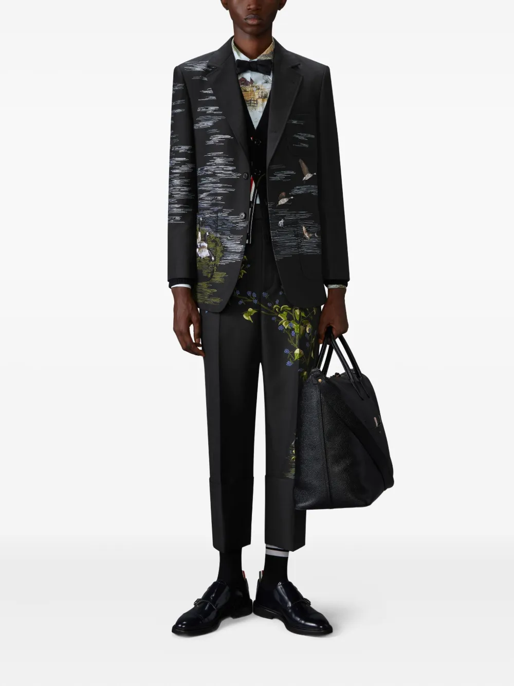 Thom Browne floral-embroidery trousers | Tailored Pants | Image 2