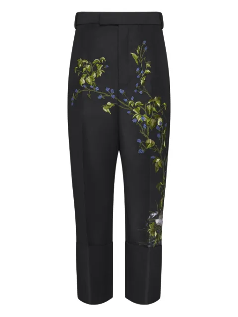Thom Browne floral-embroidery trousers