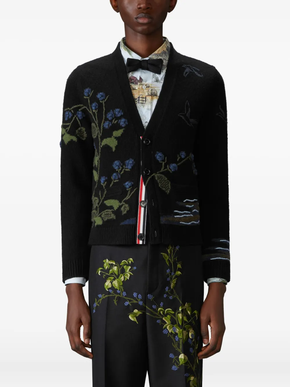 Thom Browne Intarsia vest Zwart