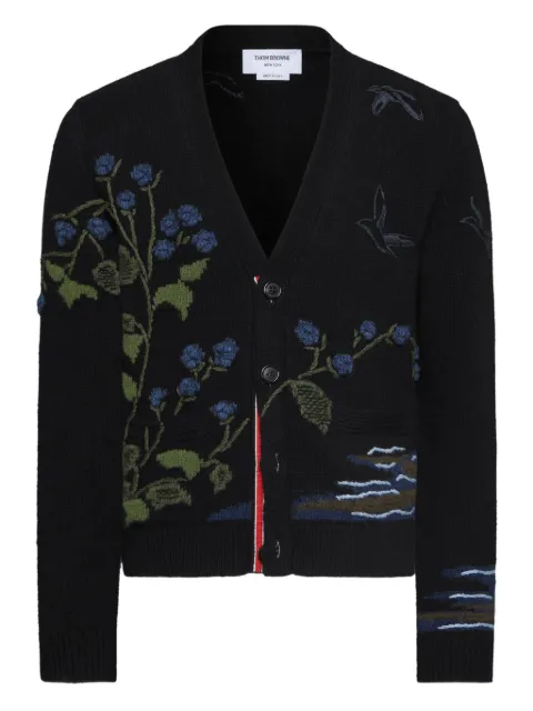 Thom Browne intarsia-knit V-neck cardigan