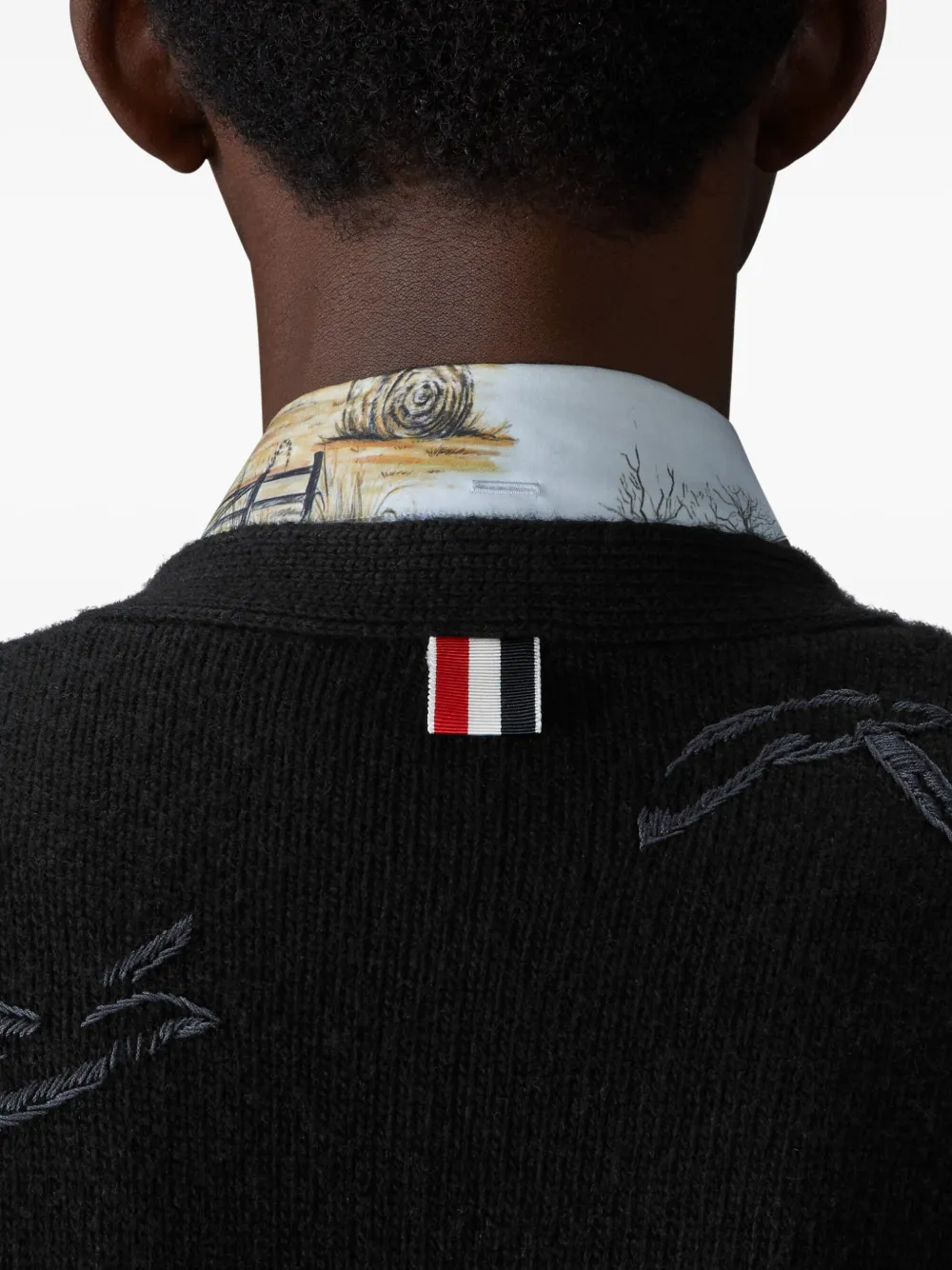 Thom Browne Intarsia vest Zwart