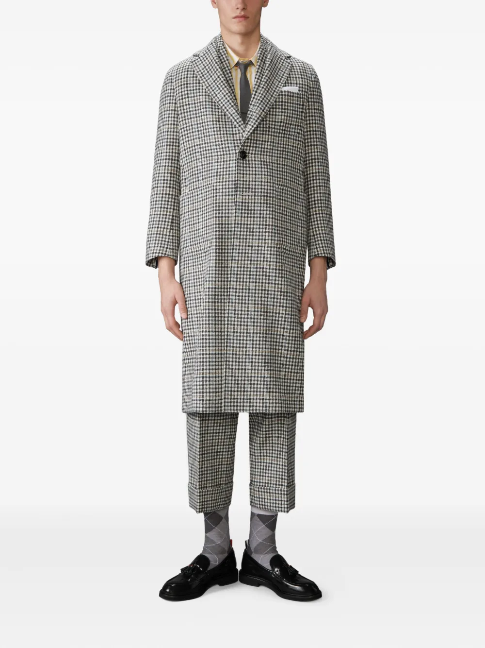 Thom Browne Geruite jas Zwart