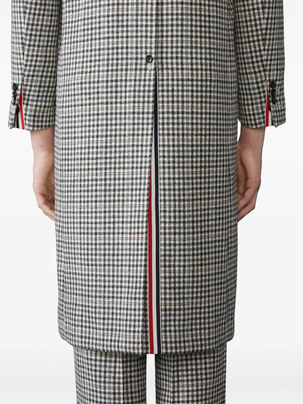 Thom Browne Geruite jas Zwart
