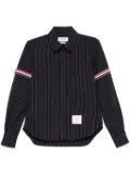 Thom Browne pinstriped zip-up shirt - Blue