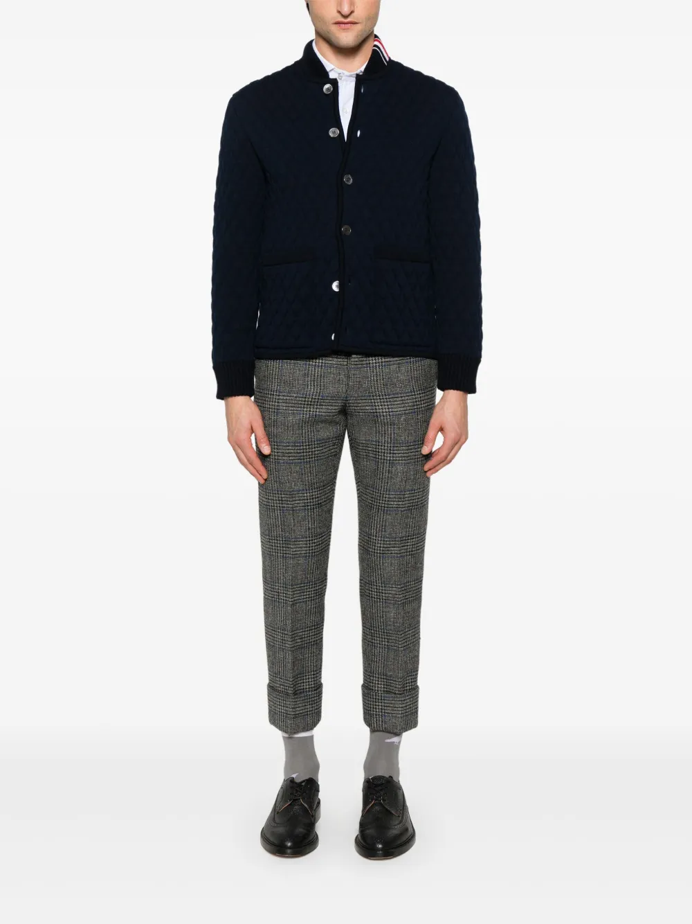 Thom Browne Tweed Prince of Wales broek Grijs
