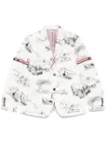 Thom Browne illustration-print blazer - White