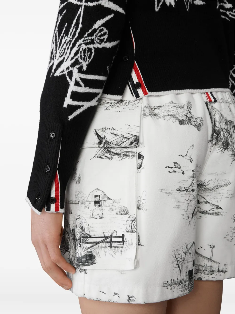 Thom Browne Scenic intarsia vest Zwart