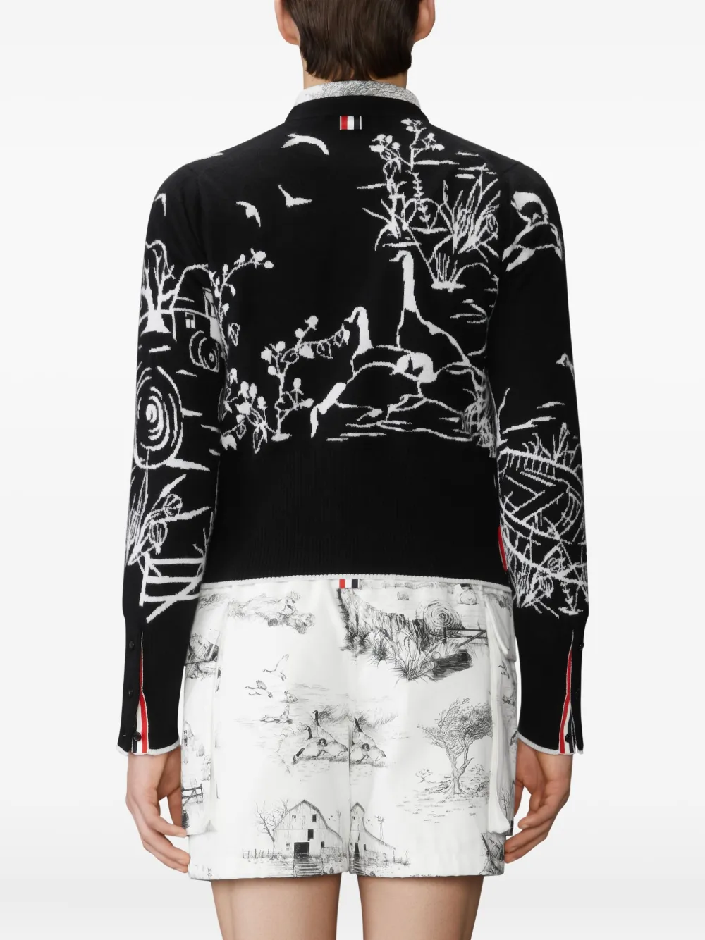 Thom Browne Scenic intarsia vest Zwart