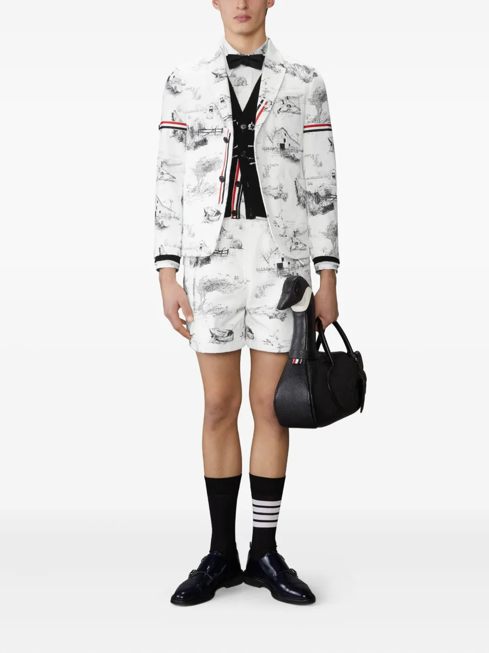 Thom Browne Scenic intarsia vest Zwart
