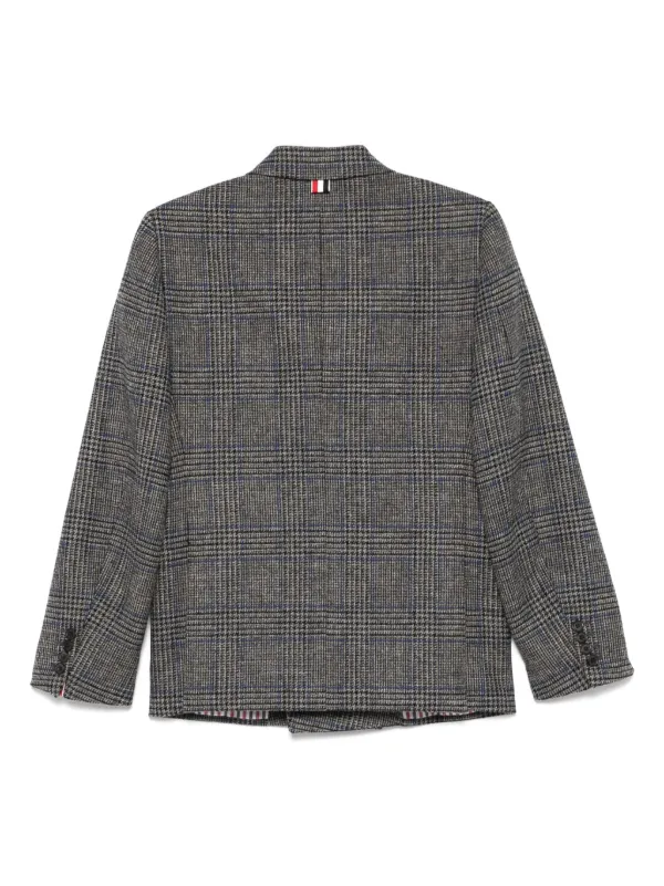 THOM BROWNE. グレー チェック柄 ジャケット 美品】 THOM BROWNE チェック柄 ジャケット グレー トムブラウン