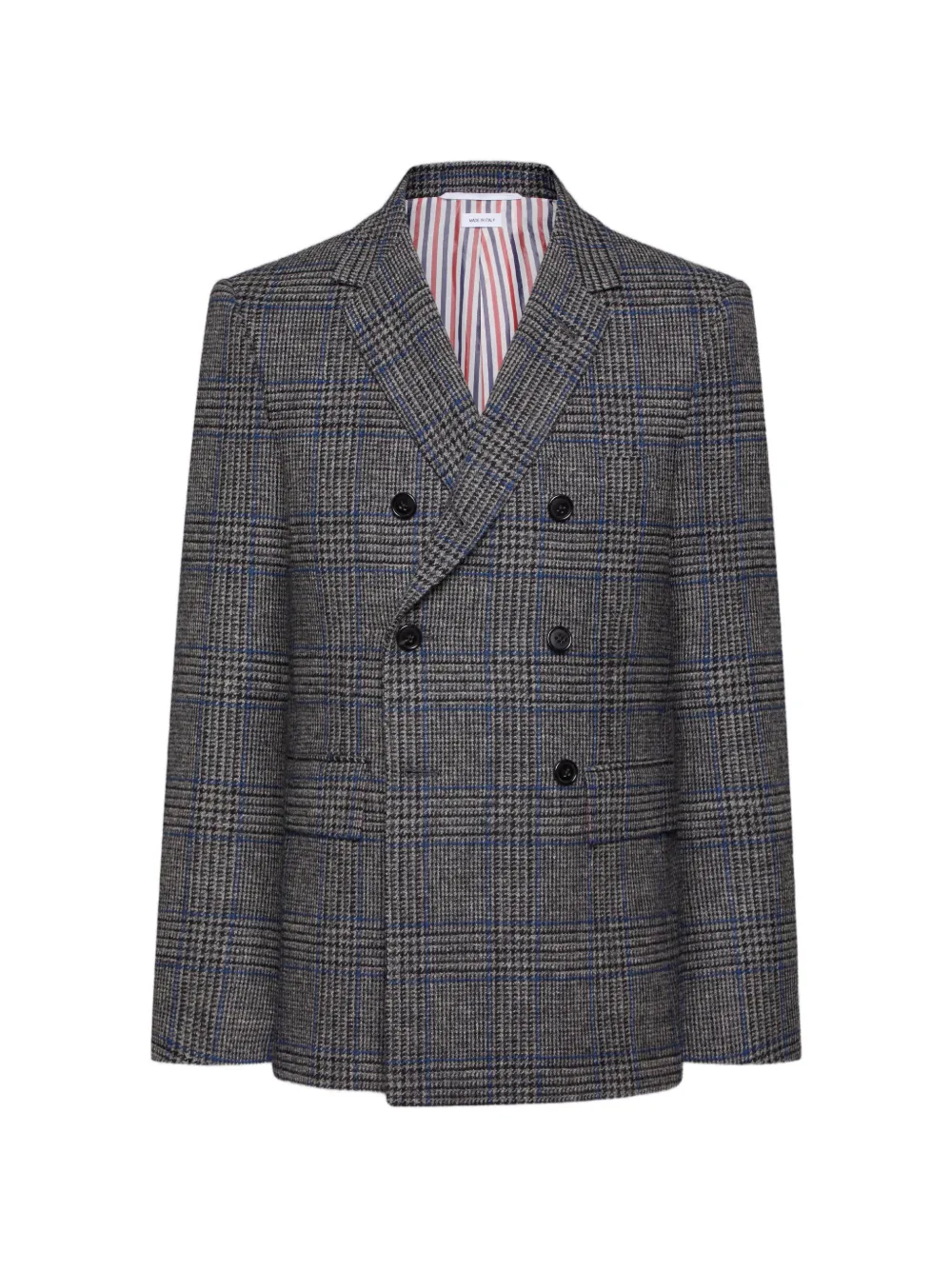 Thom Browne Prince of Wales tweed jas Grijs