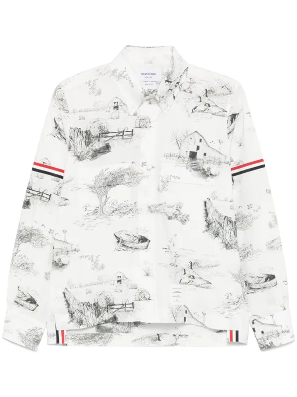 Thom Browne Scenic Toile シャツ | ホワイト | FARFETCH JP