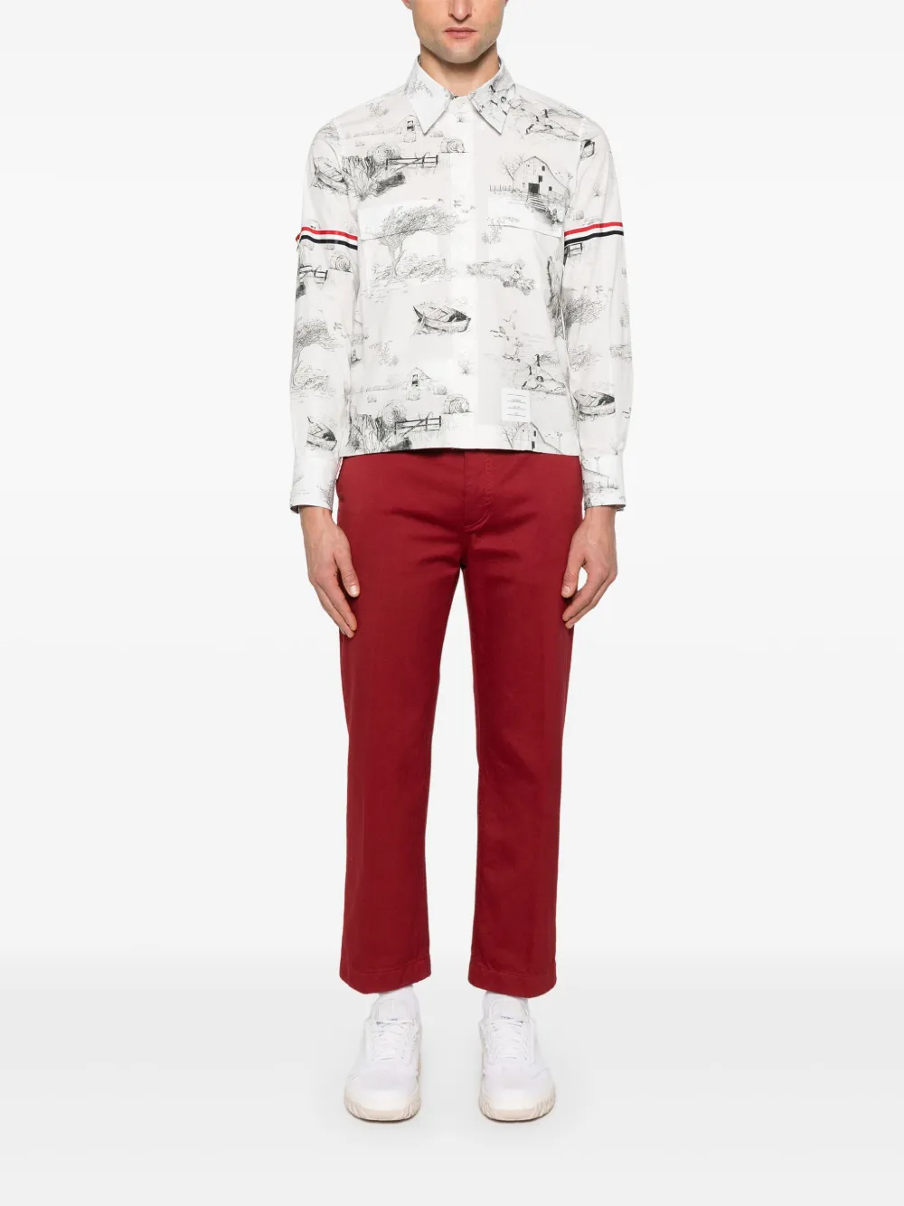 Thom Browne Scenic katoenen overhemd met print - Wit