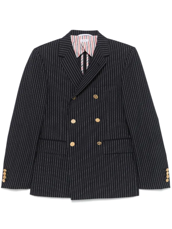 ジャケット Thom Browne Navy Pinstripe Wool Blazer Thom Browne Navy pinstripe wool blazer | TheDoubleF