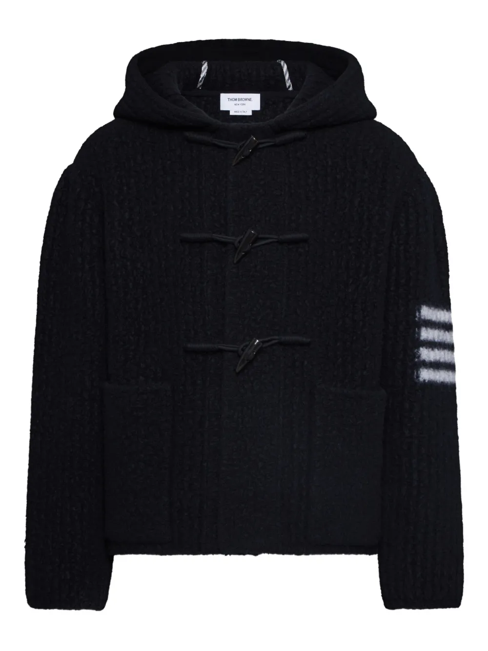 Thom Browne toggle-fastening hooded jacket Zwart