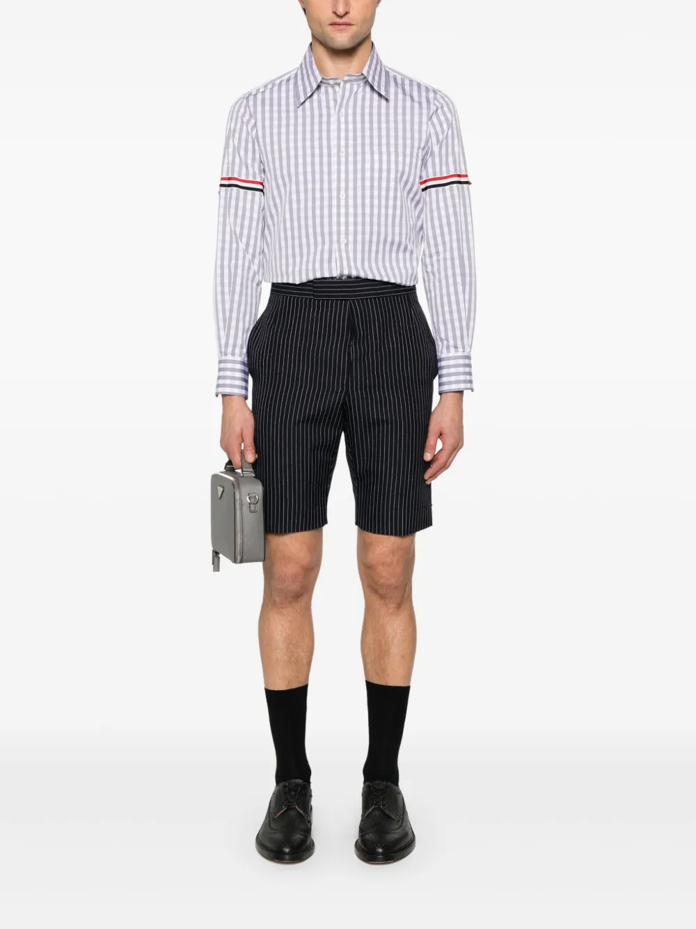 Thom Browne Geruit overhemd Grijs