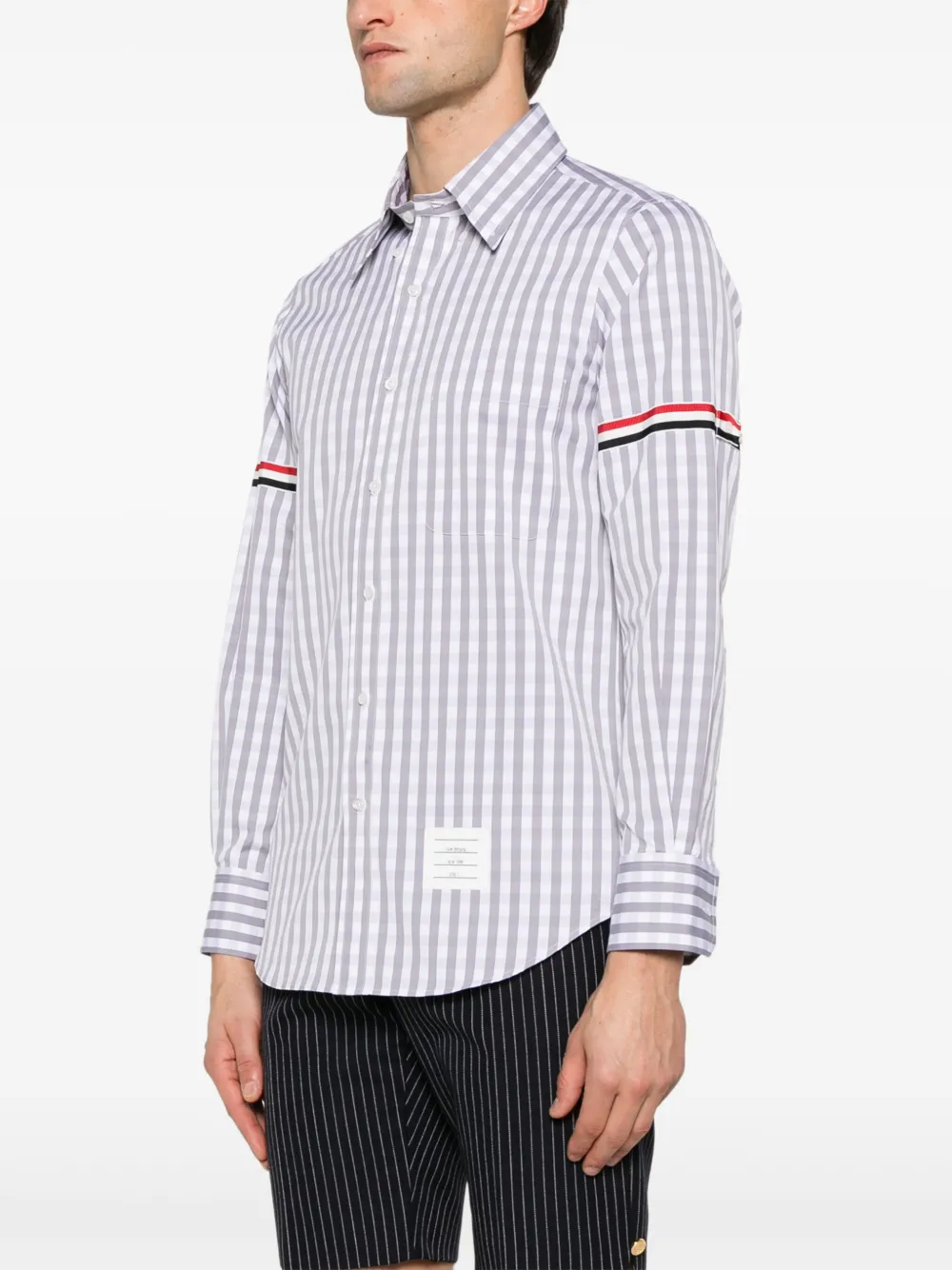 Thom Browne Geruit overhemd Grijs