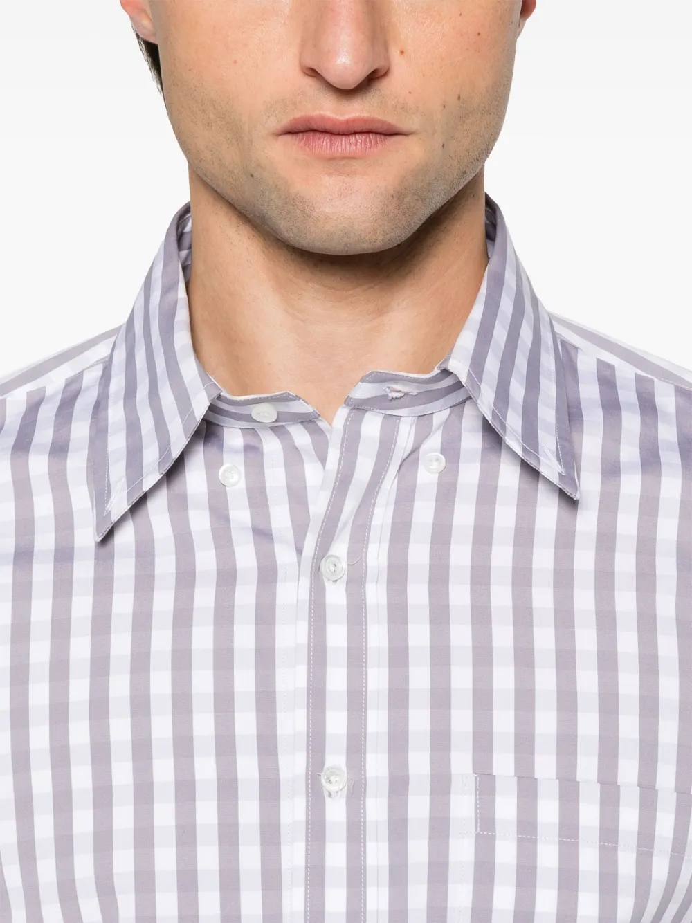 Thom Browne Geruit overhemd Grijs