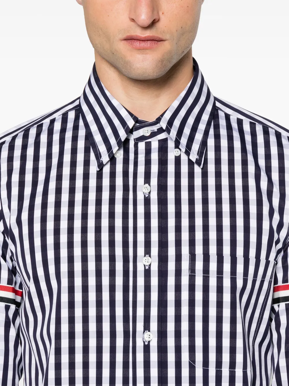 Thom Browne Geruit overhemd Blauw