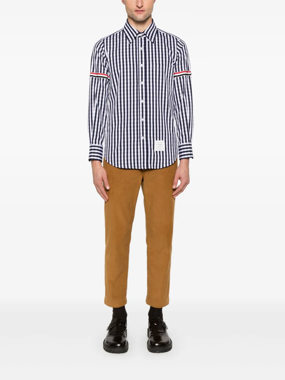 Thom Browne Geruit overhemd Blauw