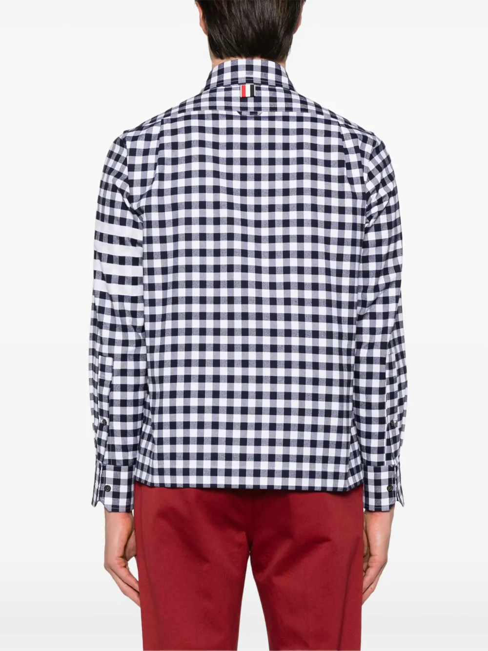 Thom Browne Poloshirt met gingham ruit Blauw