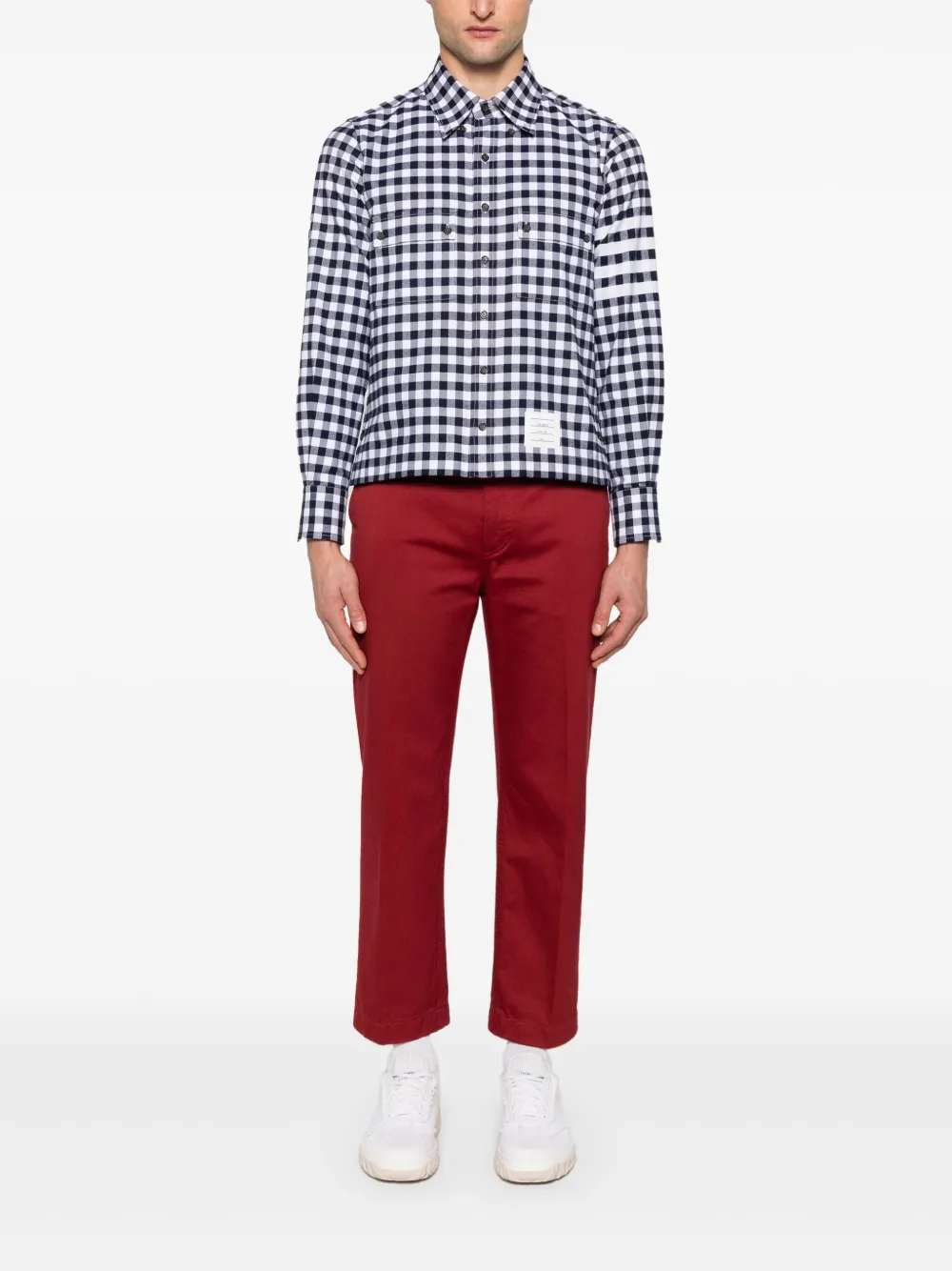 Thom Browne Poloshirt met gingham ruit - Blauw