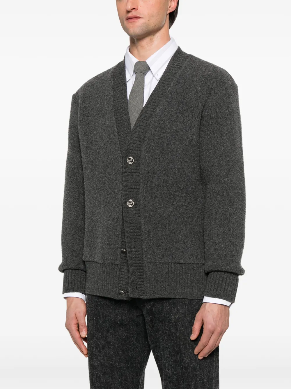 Thom Browne Wollen vest met V-hals Grijs
