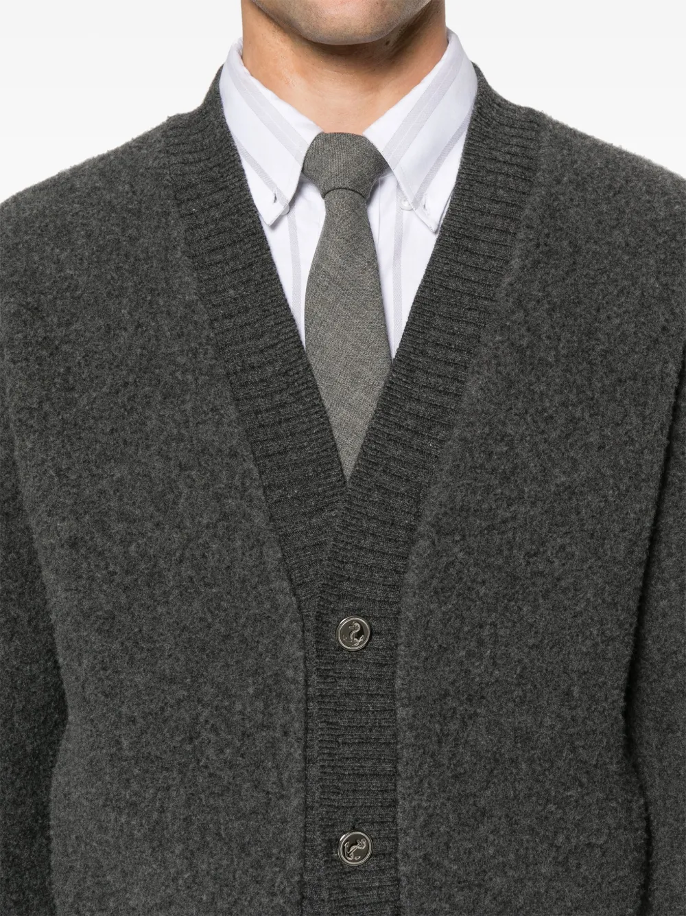 Thom Browne Wollen vest met V-hals Grijs
