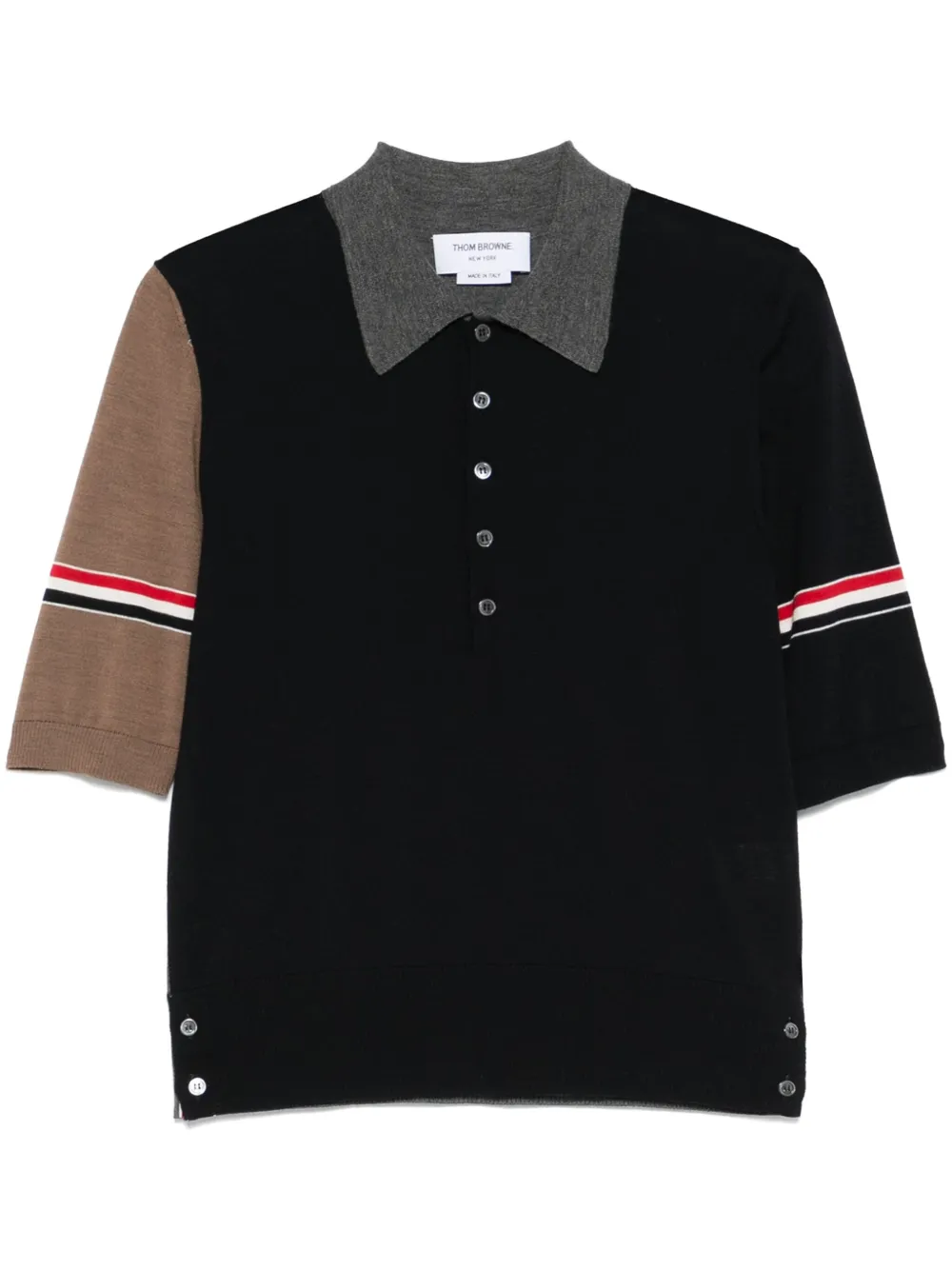Thom Browne Poloshirt met RWB-streep detail Blauw