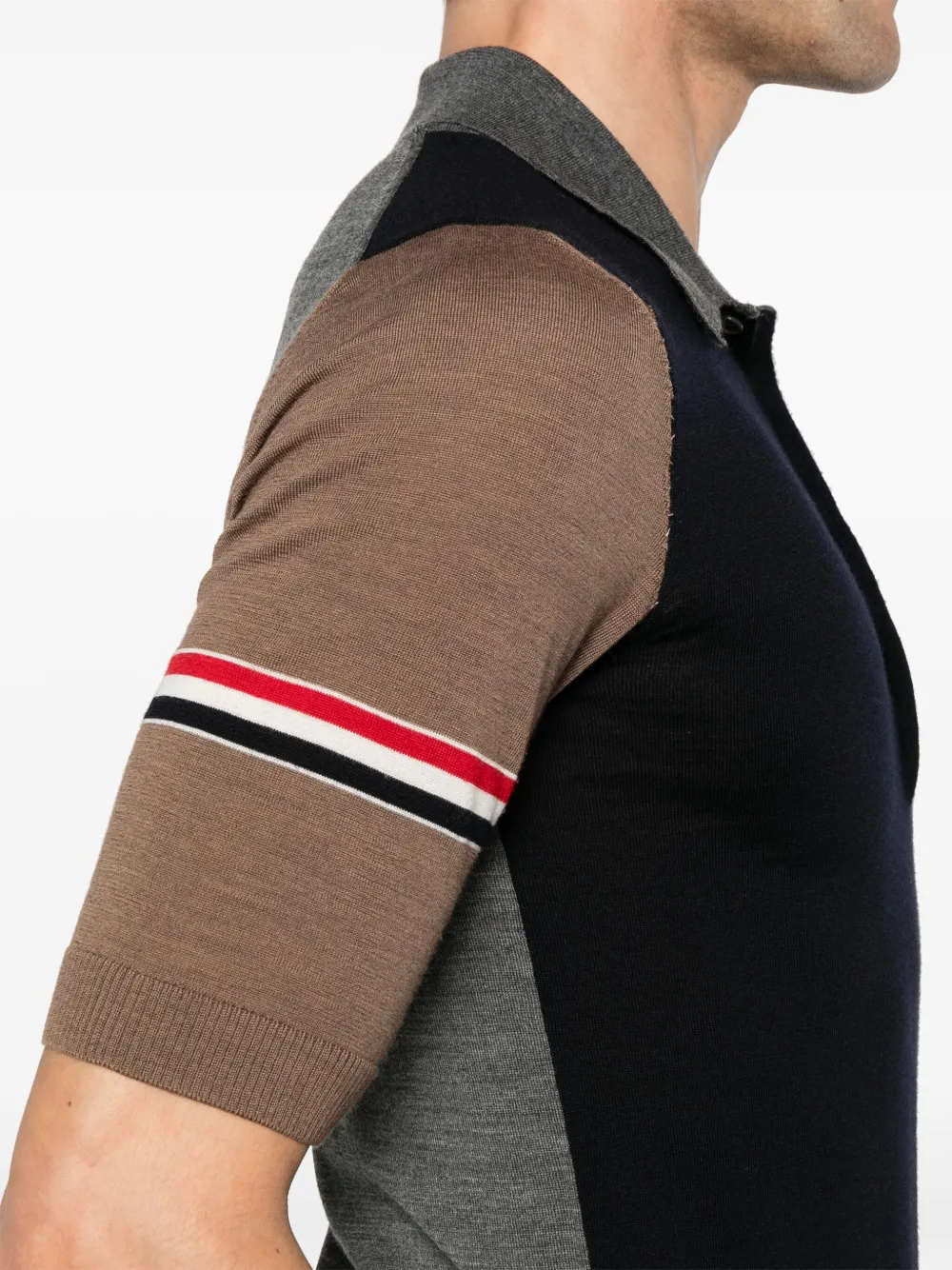 Thom Browne Poloshirt met RWB-streep detail Blauw