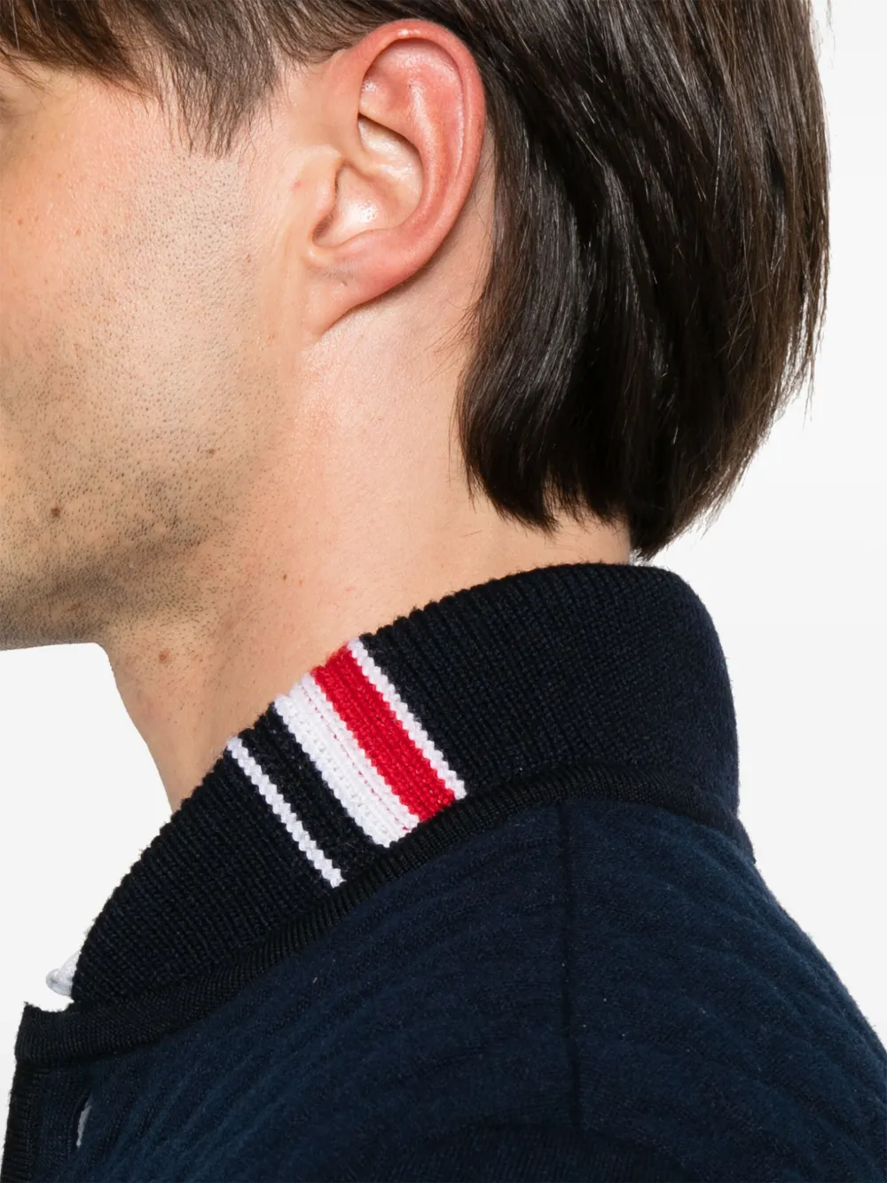 Thom Browne Gewatteerd jack met RWB-streep Blauw