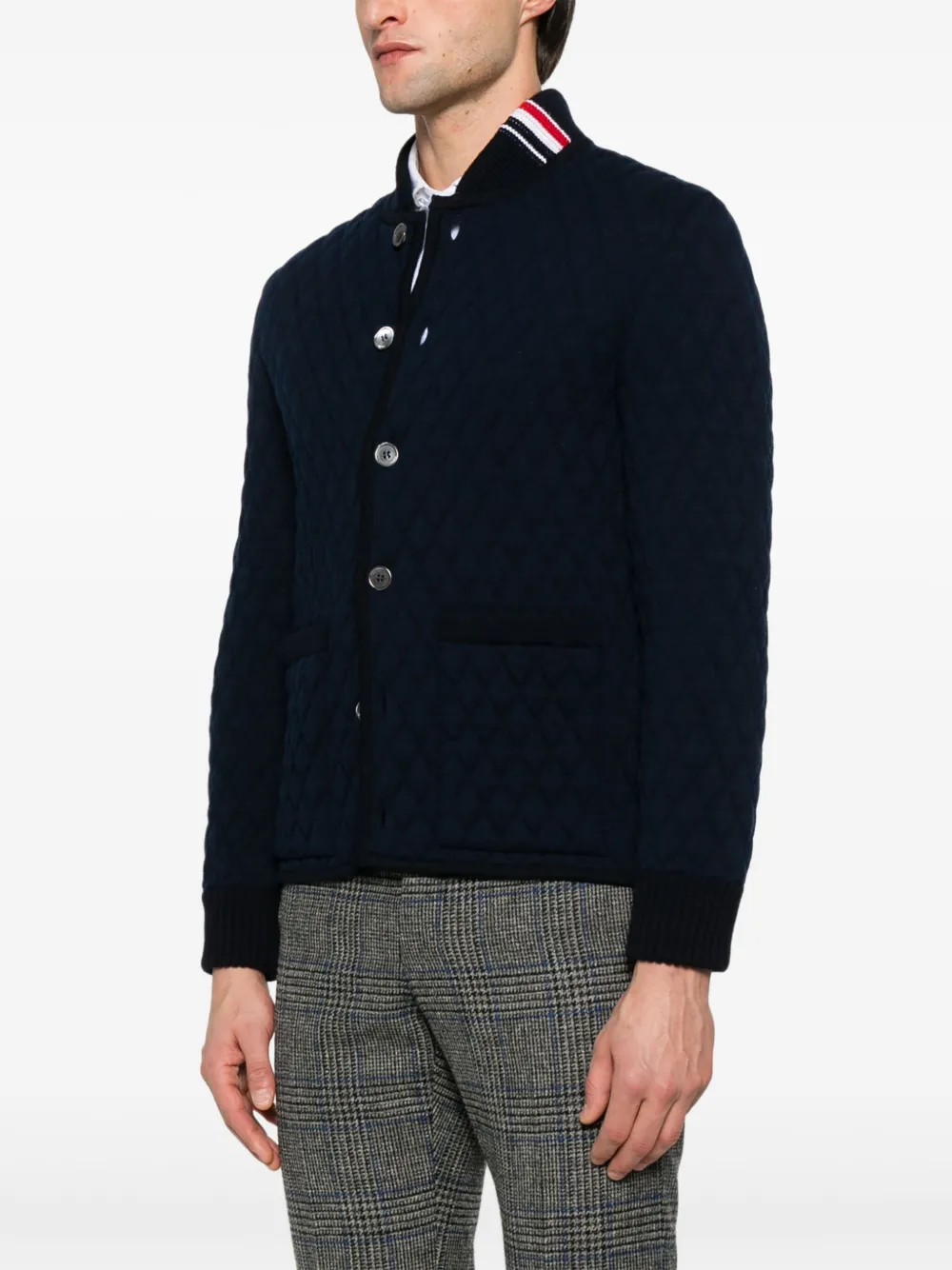 Thom Browne Gewatteerd jack met RWB-streep Blauw
