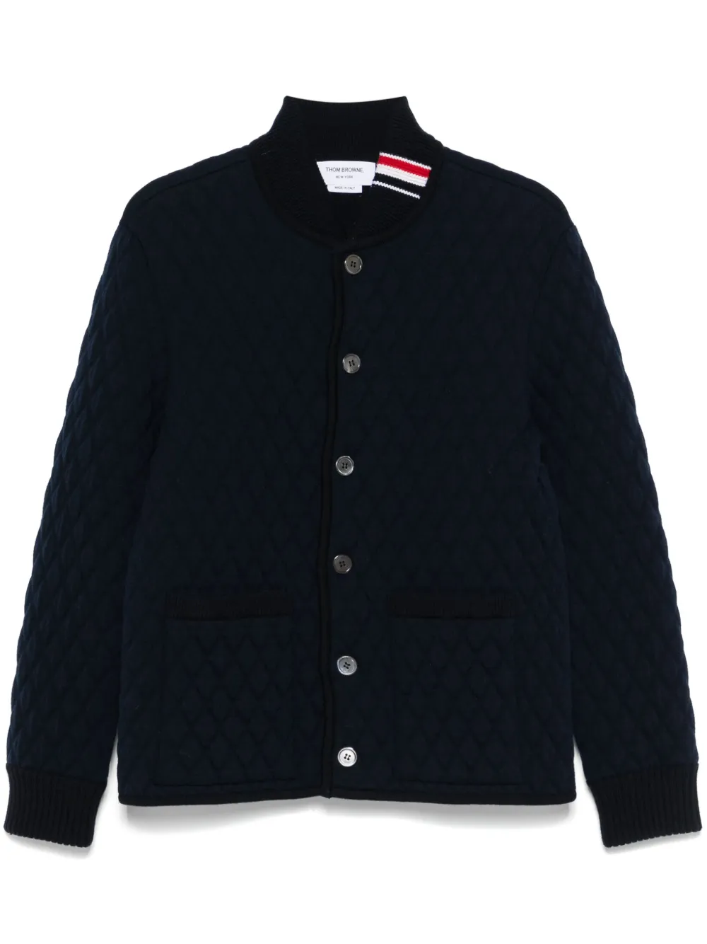 Thom Browne RWB stripe-detail quilted jacket | Blue | Image 1