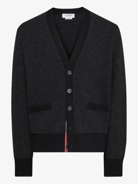 Thom Browne merino wool intarsia V-neck cardigan
