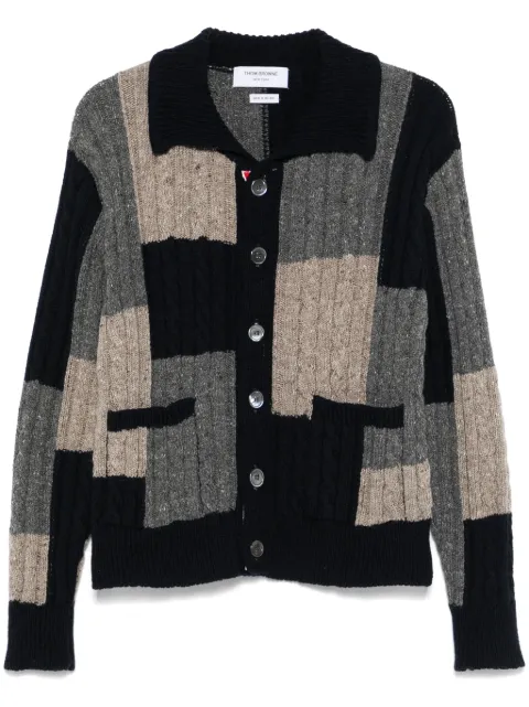 Thom Browne patchwork cable-knit cardigan 
