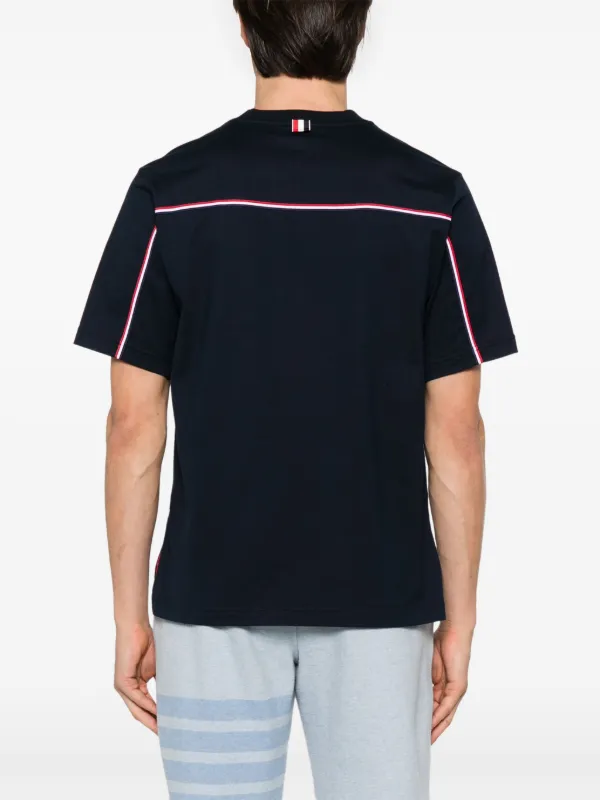 【THOM BROWNE】送料/関税込 SHORT SLEEVE T SHIRT Thom Browne Short Sleeve Contrast T-Shirt Light Grey at