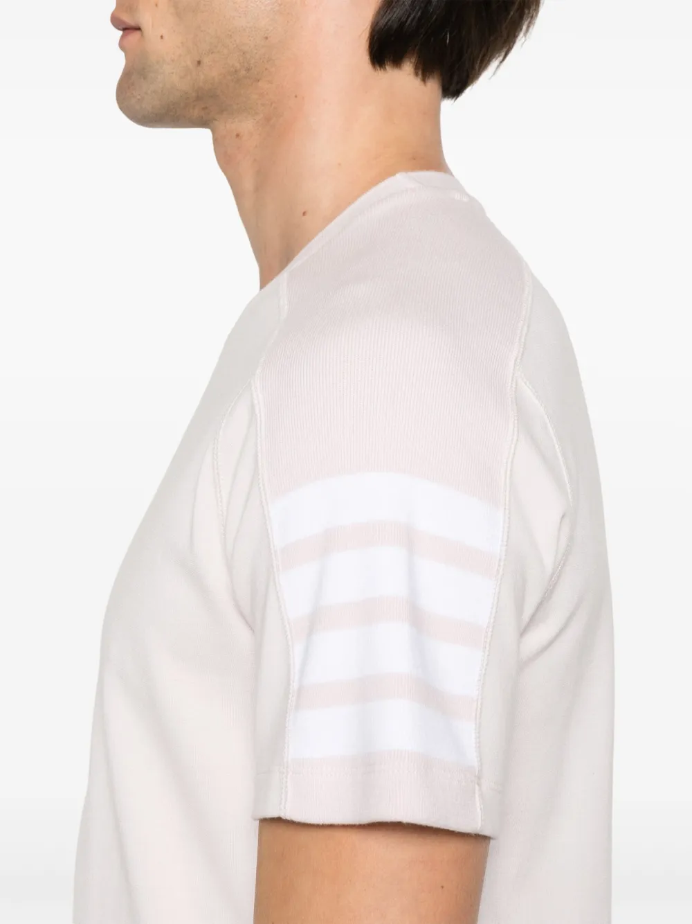 Thom Browne Katoenen T-shirt met vier strepen Roze