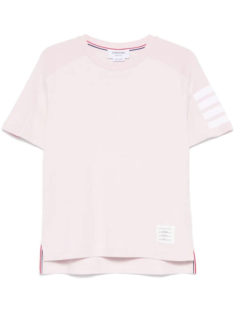 Thom Browne Katoenen T-shirt met vier strepen Roze