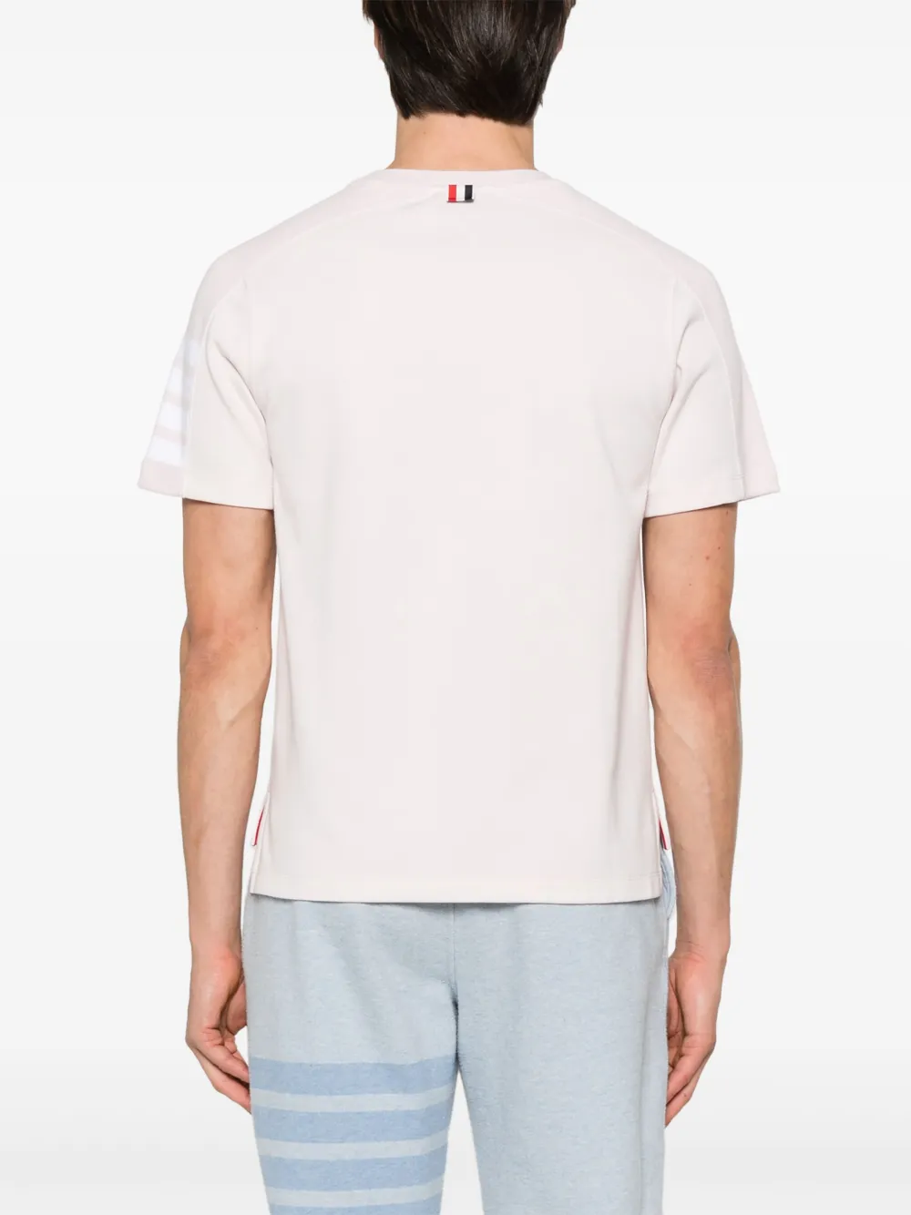 Thom Browne Katoenen T-shirt met vier strepen Roze
