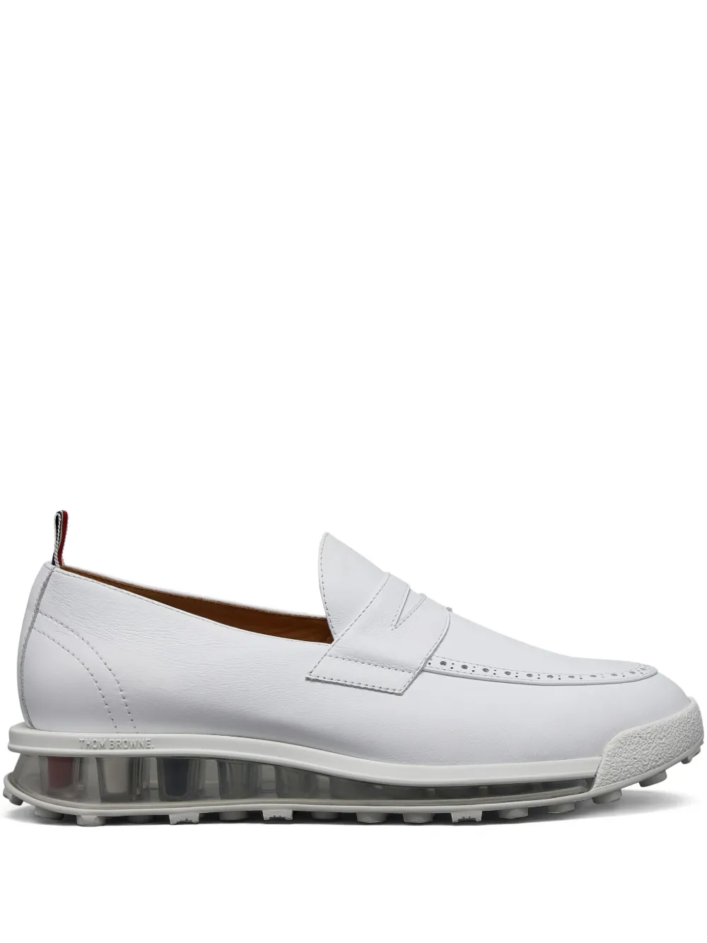 Thom Browne leather loafer sneakers White