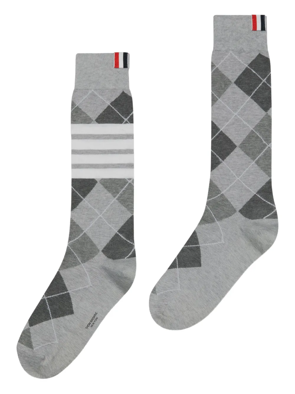 Thom Browne check-pattern socks | Grey | Image 1