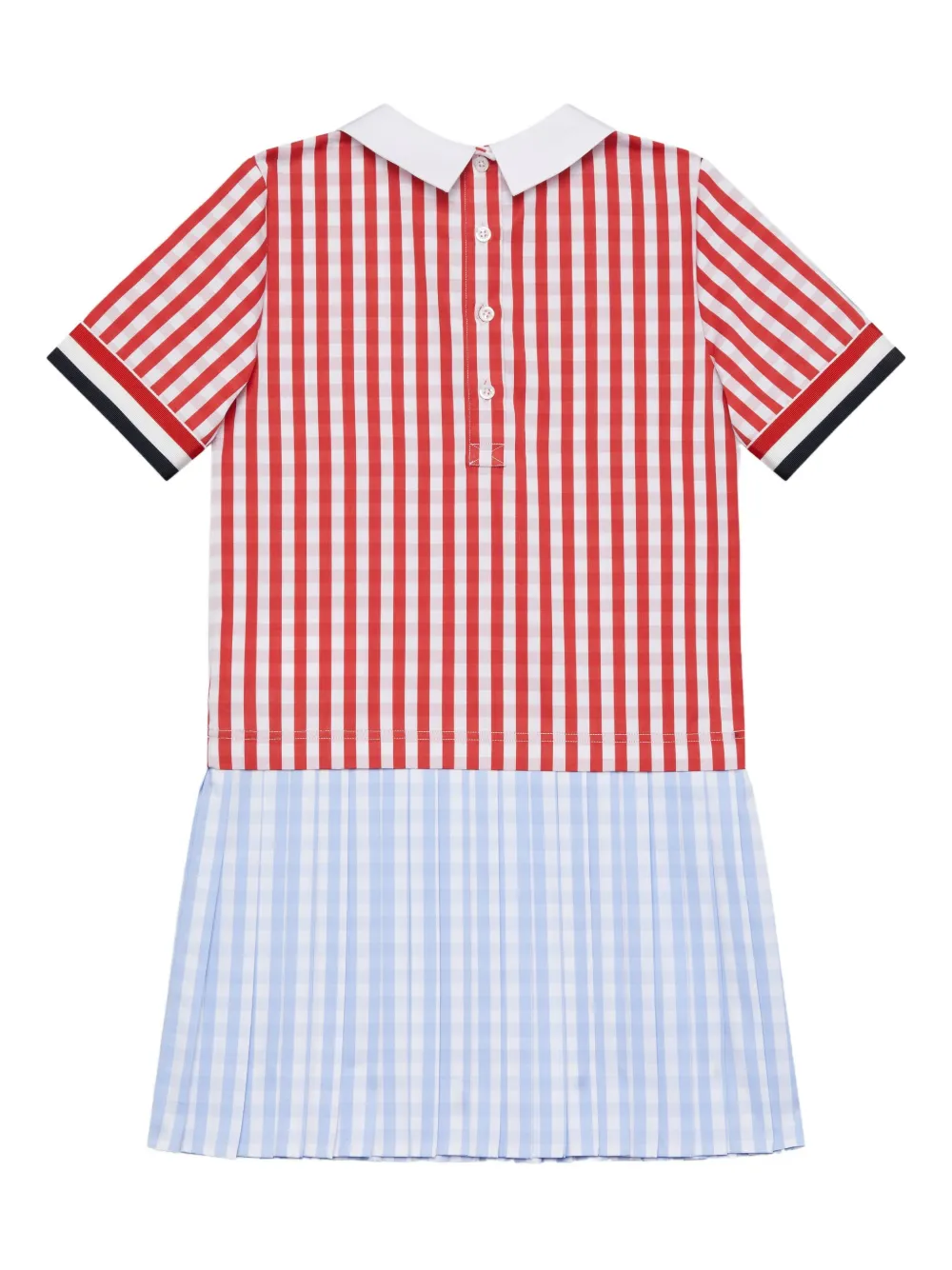 Thom Browne Gingham Check Pleated Dress In Multi